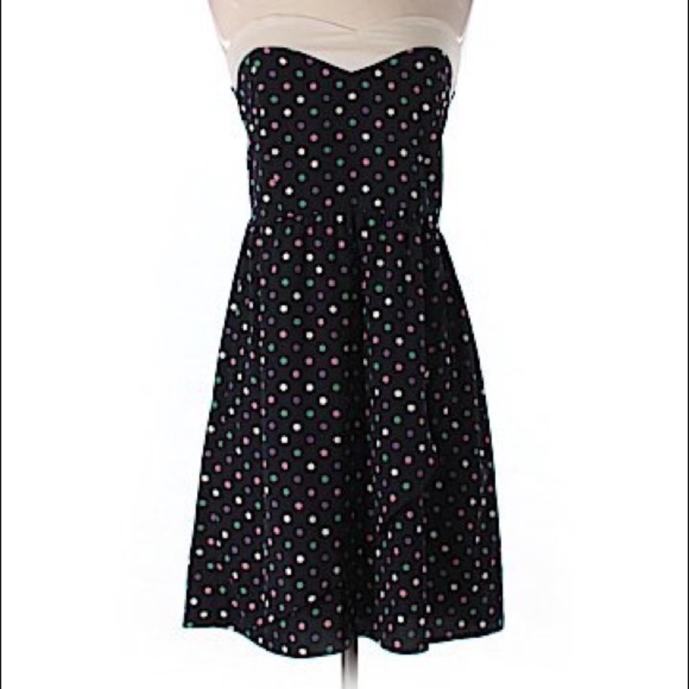 Polka Dot Strapless Dress