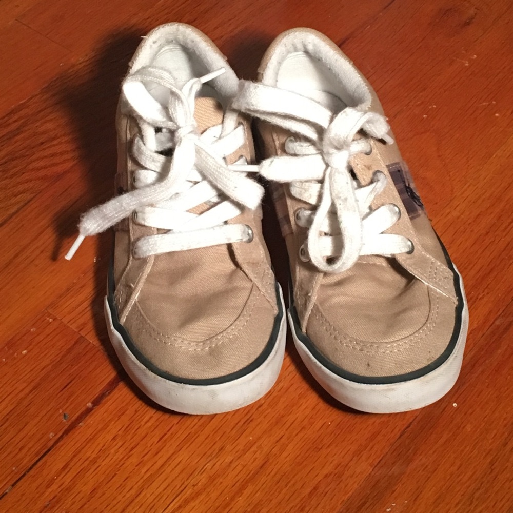 Boys Sz 13 Polo khaki sneakers