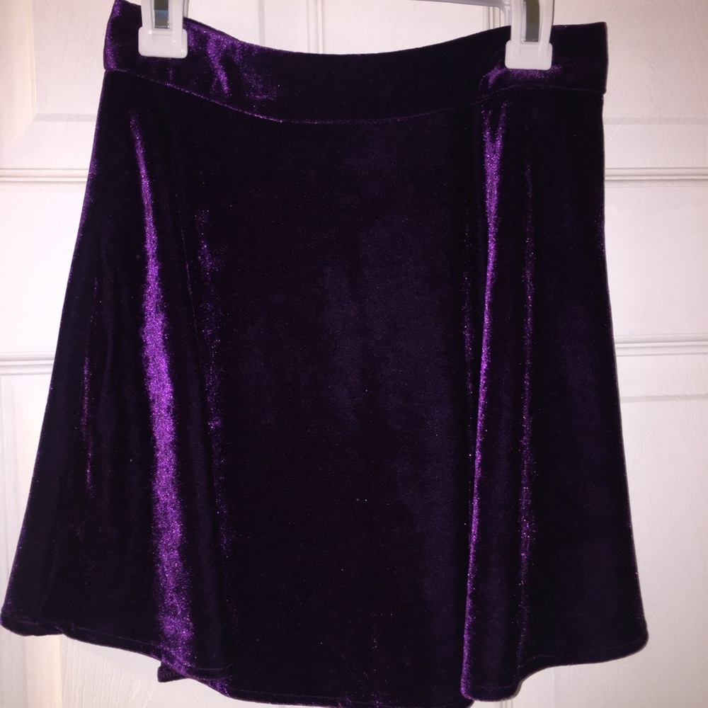 Purple Velvet Skater Skirt