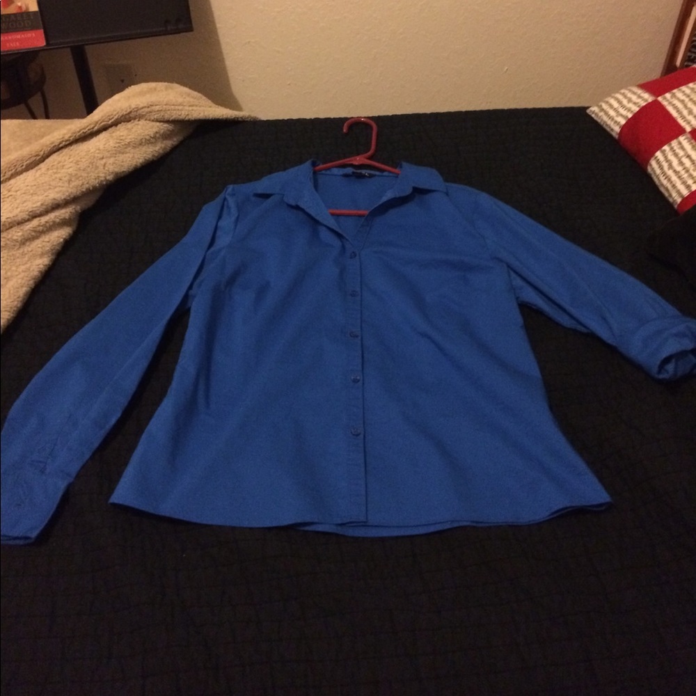 Dark blue button down