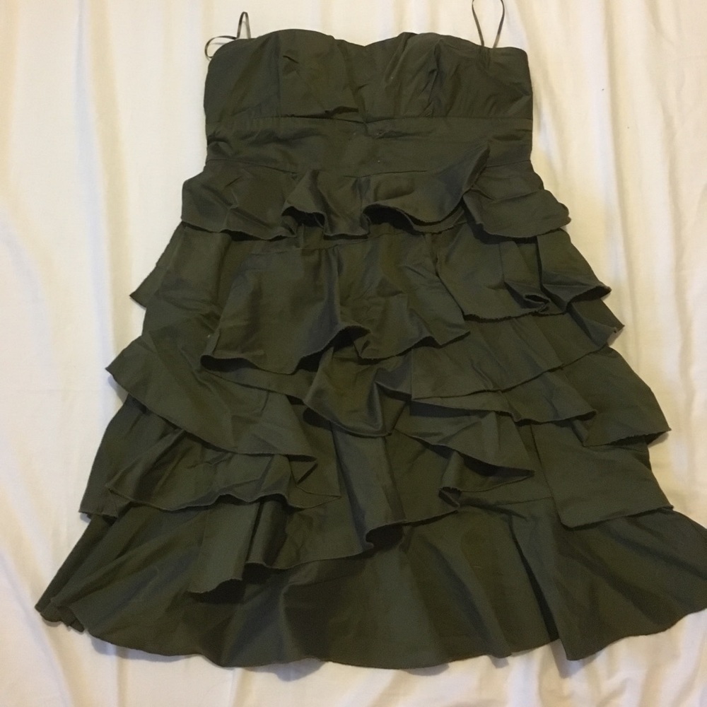 Green dress with ruffles