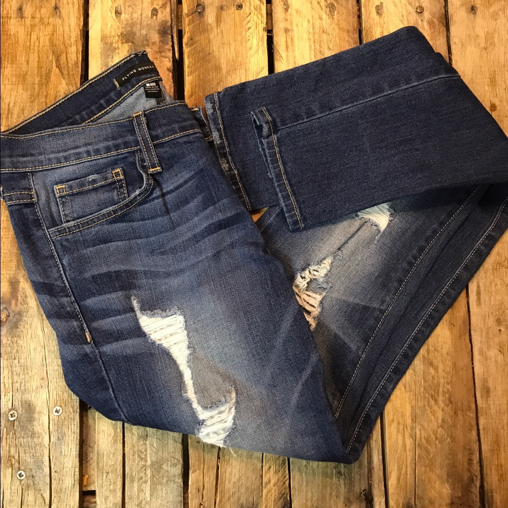 Flying Monkey Skinny Distressed Jeans