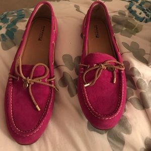Sperry Pink Suede Moccasins