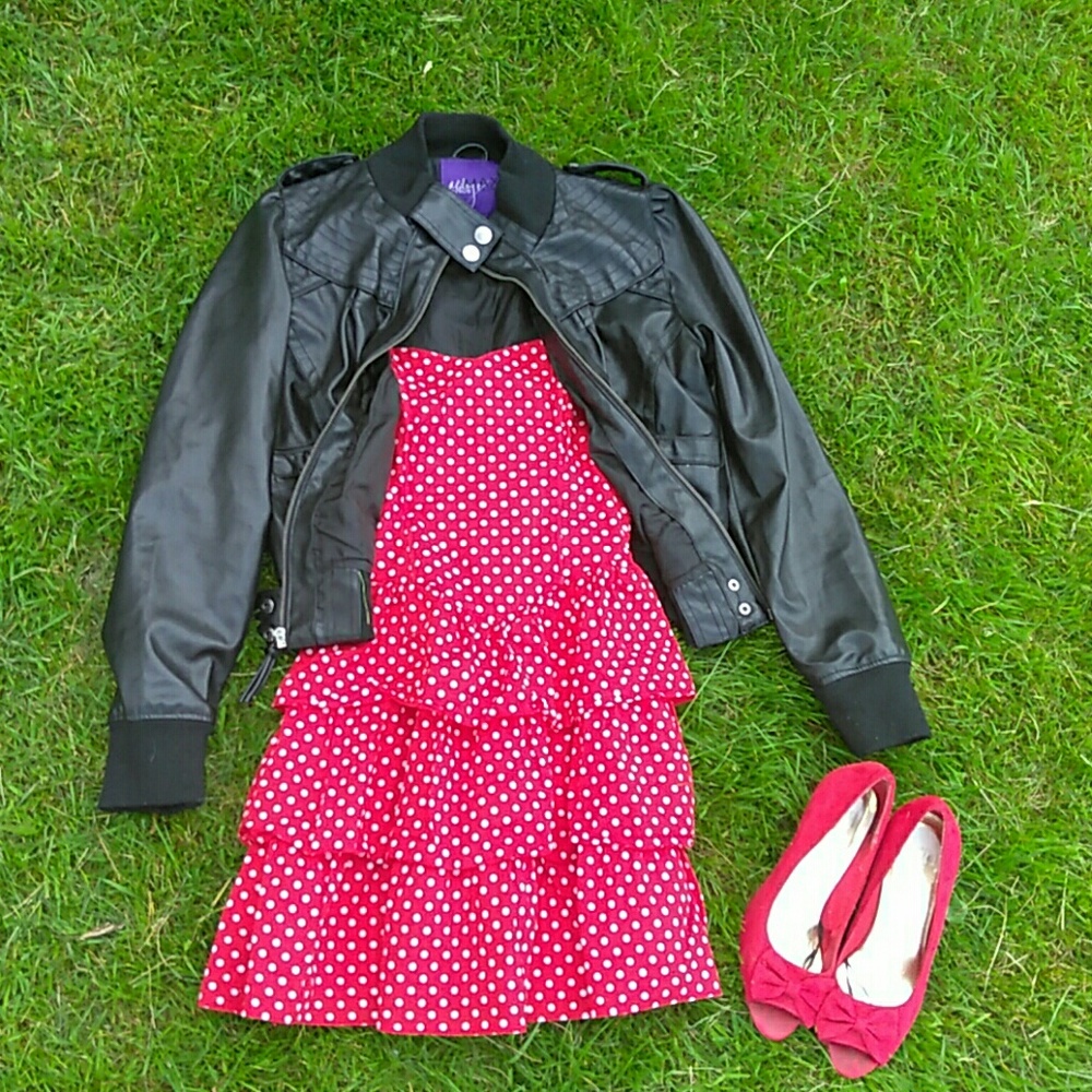Outfit, H&M Red polka dot Summer Dress Sweetheart