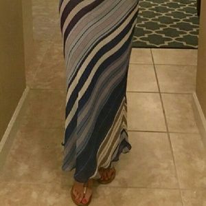 Ralph Lauren blue striped maxi skirt ☑️ SALE ☑️