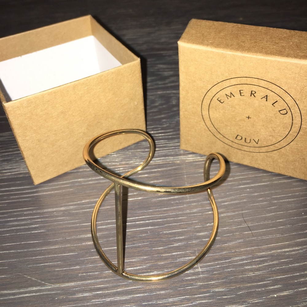 Emerald + Duv gold-toned cage bracelet