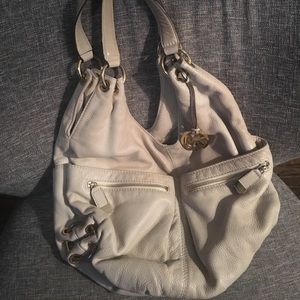 Michael Kors ivory & gold shoulder bag