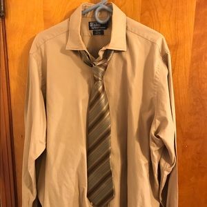 Mens Polo Dress Shirt/Tie/Pants