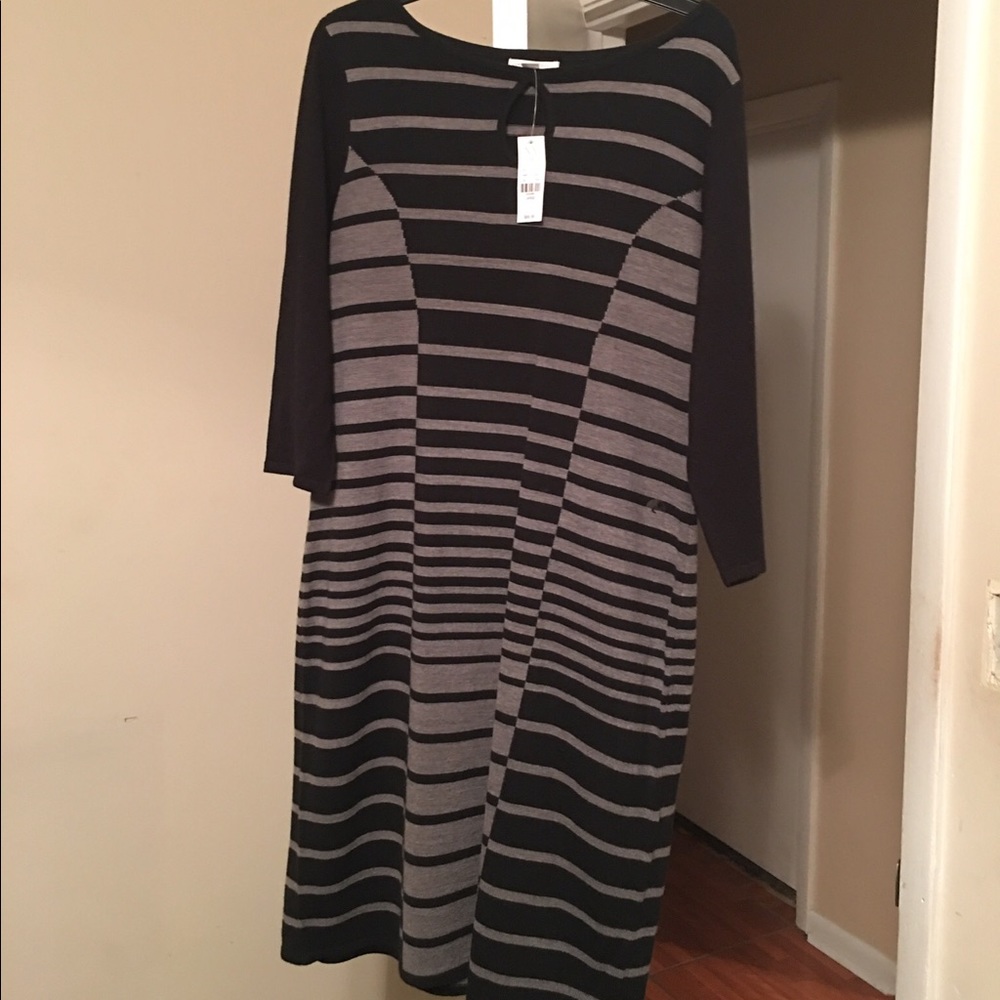 Black and grey striped dress