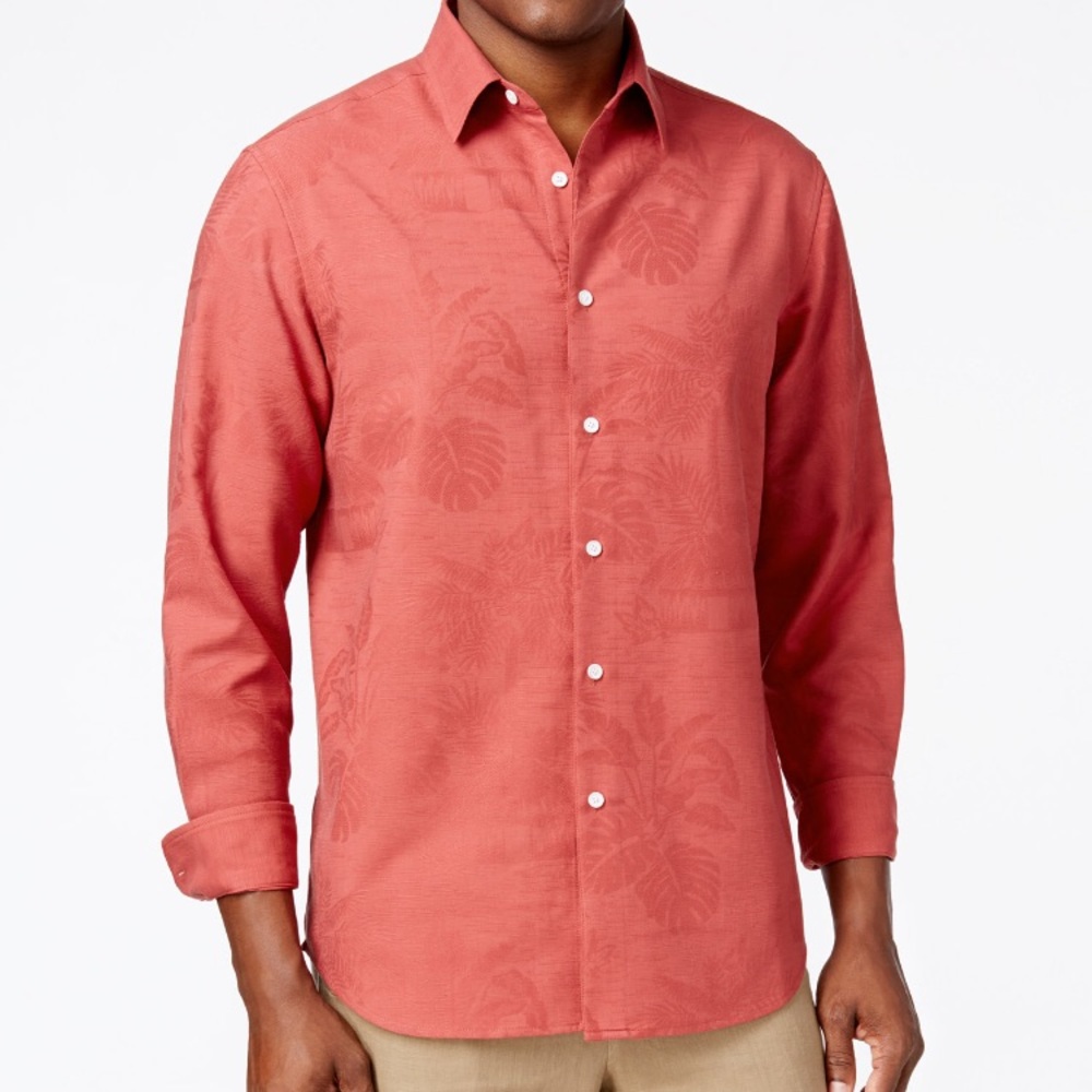 Tasso Elba men's silk blend long sleeve shirt
