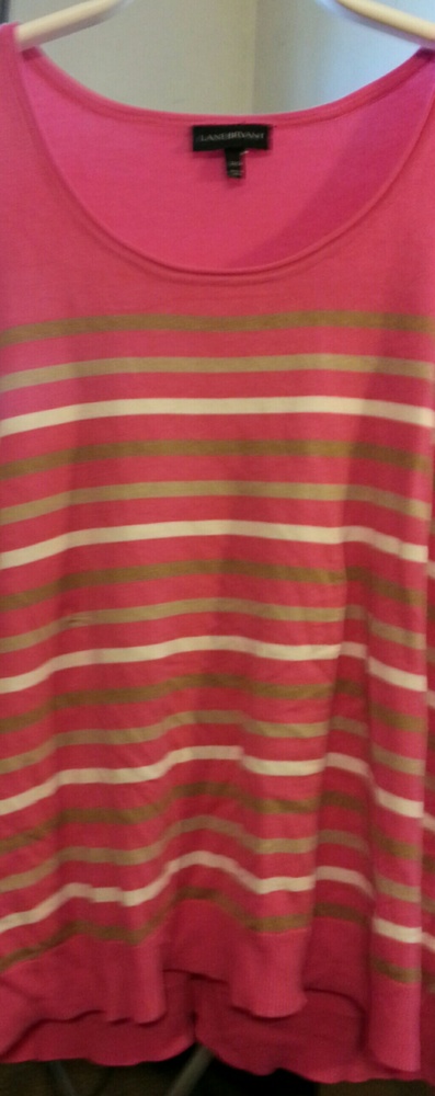 Pink striped sweater Lane Bryant