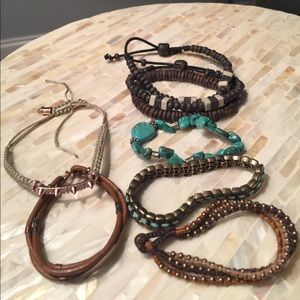 Fun leather, metal, shell bracelets!