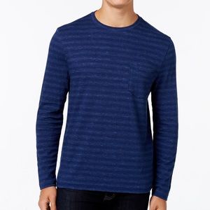 Club room men's striped long sleeve shirt