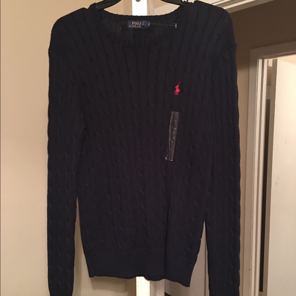 Navy Blue Polo Sweater