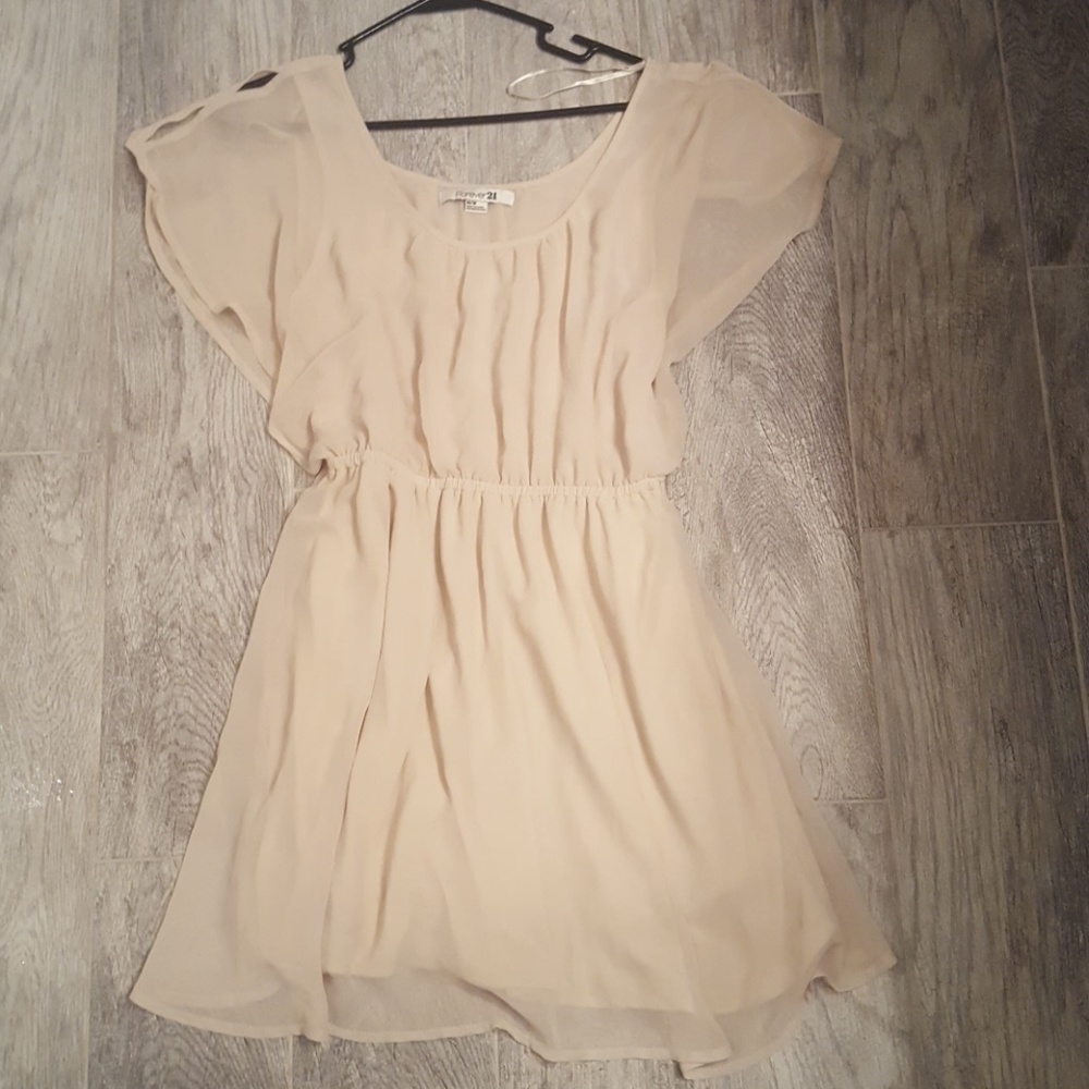 Tan flirty dress super cute and fun for summer