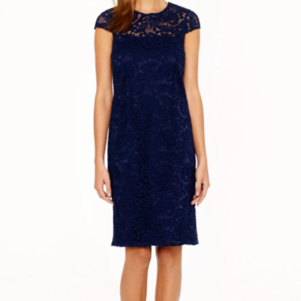 J Crew navy lace dress