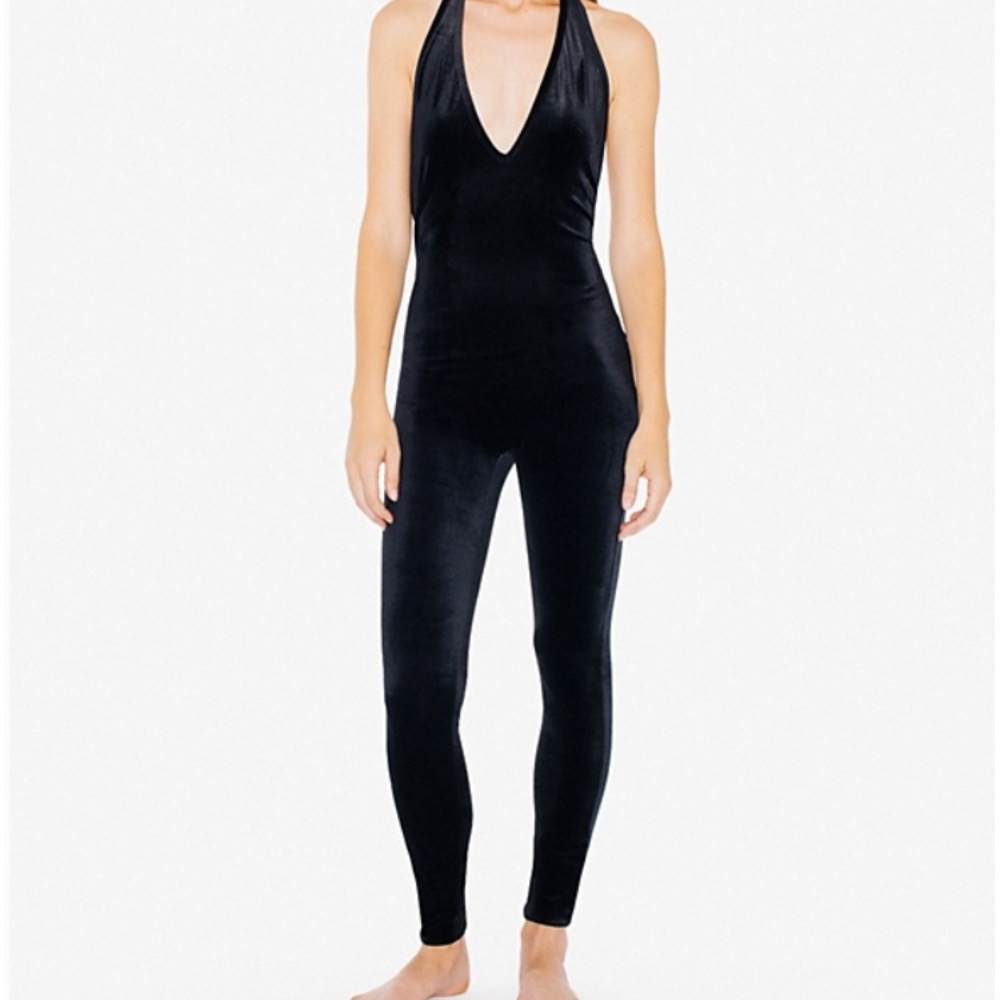 Velvet halter catsuit
