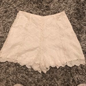 Bcbg white lace shorts