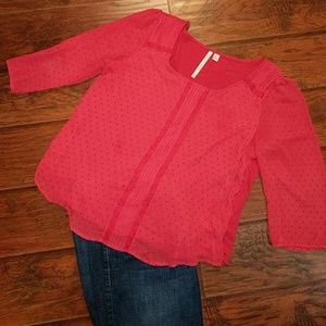 LC true red lined top