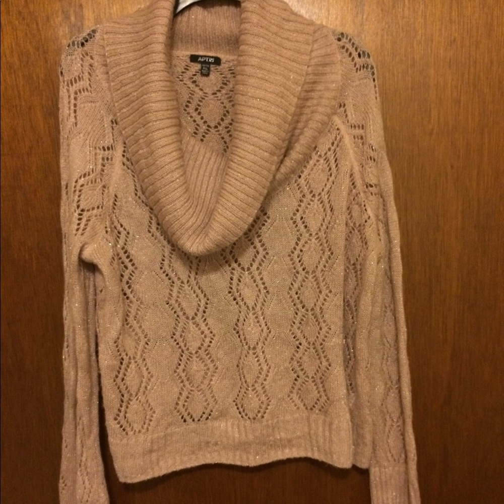 Gorgeous Rose/Silver Knit Cowl Neck Top. Bundle