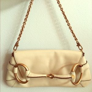 VINTAGE Gucci White Leather Clutch