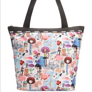 NWT LeSportsac Hailey Tote Art School Design $90!