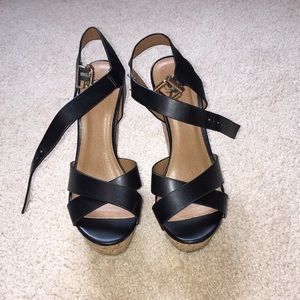 Black High Heel Wedges