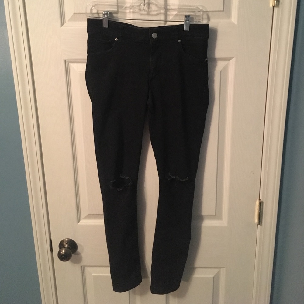 ASOS Black Ripped Super Skinny Jeans