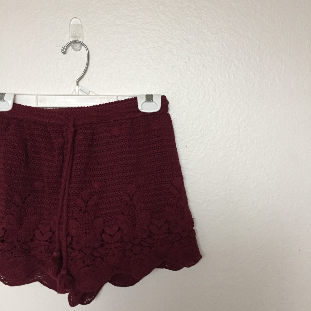 SOLD//Abercombie and Fitch Marroon Red Knit Shorts