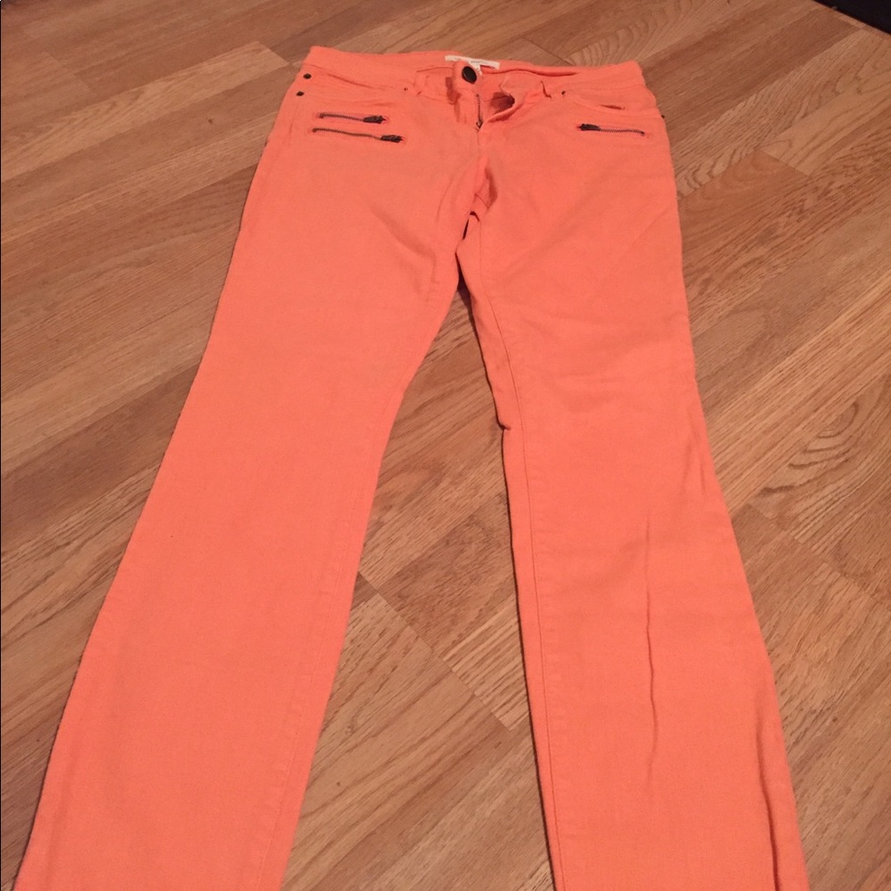 straight orange pants