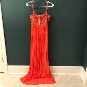 Never worn Orange maxi dress