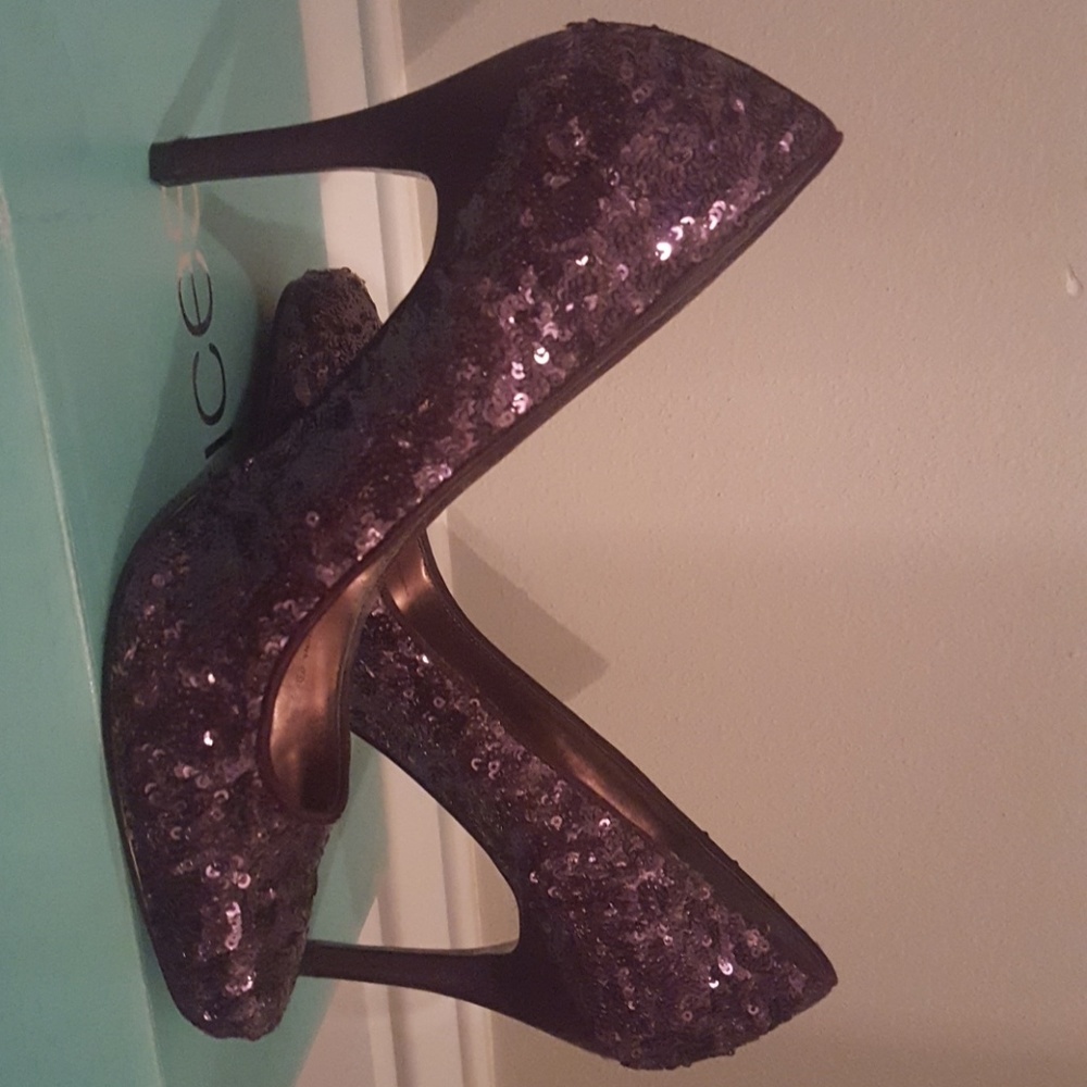 Awsome sequence heels worn once for a wedding