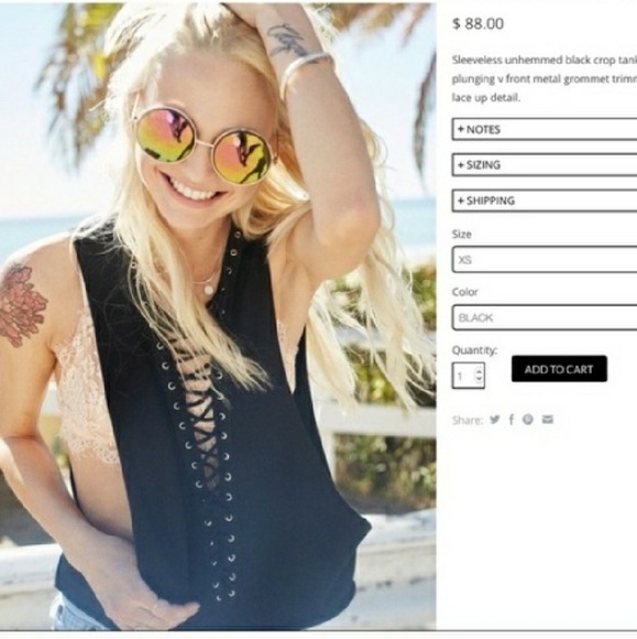 LF Tops - LF Lace up tank