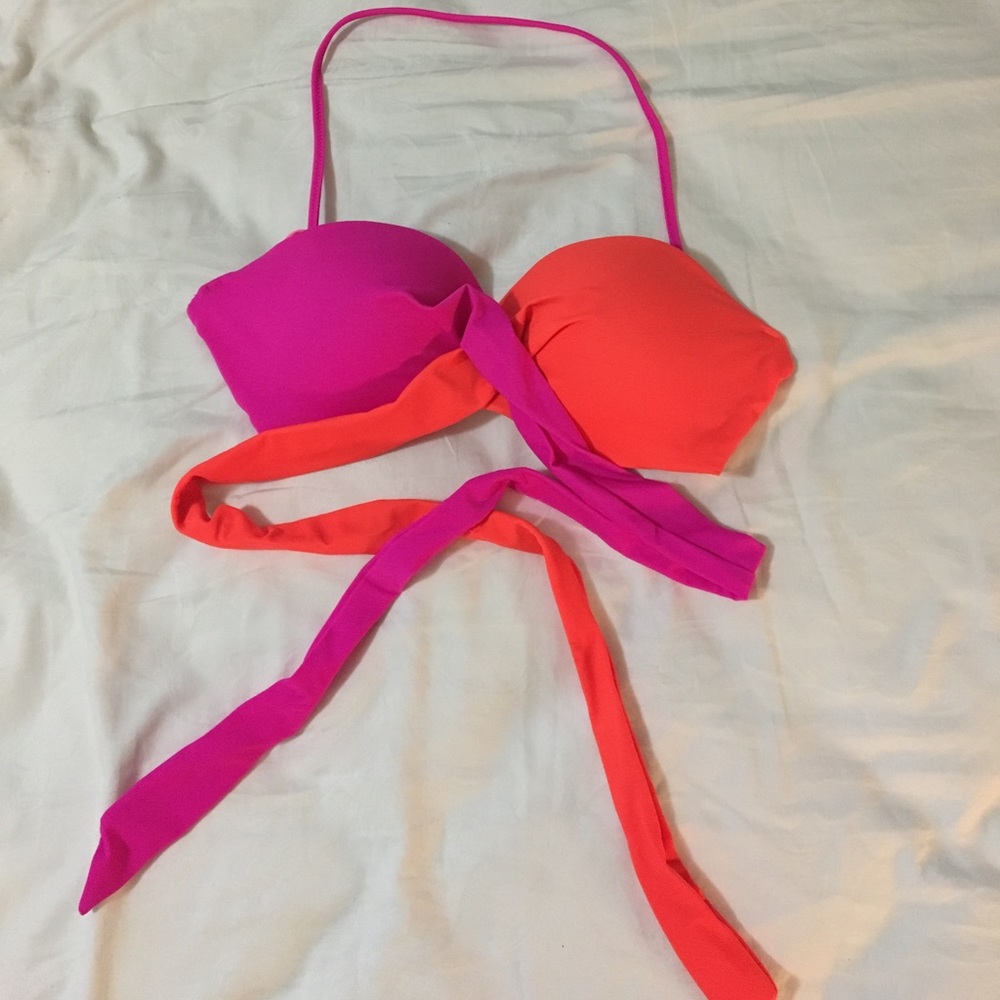 PINK bandeau bathing suit top
