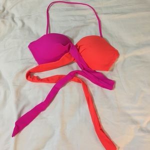 PINK bandeau bathing suit top