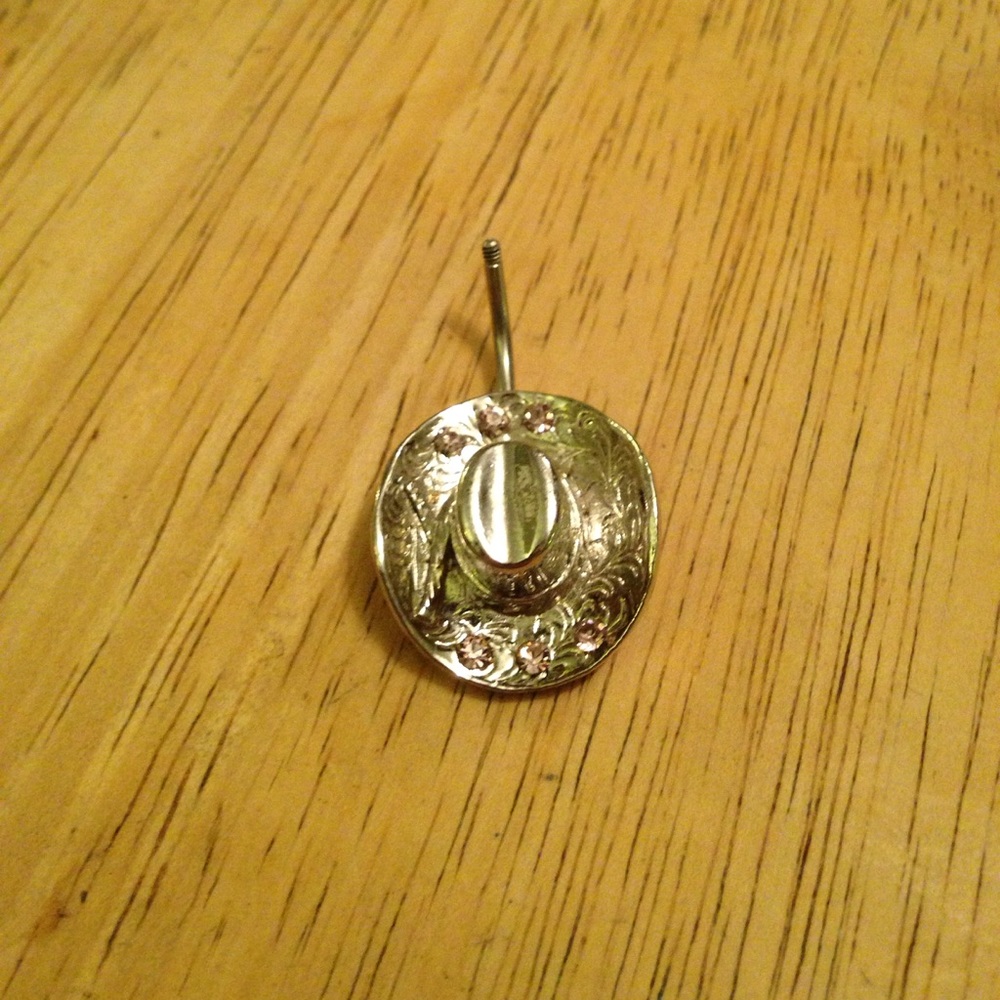 Cowboy hat belly button ring