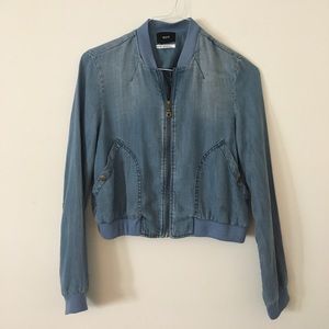 BDG Soft Denim Bomber Jacket