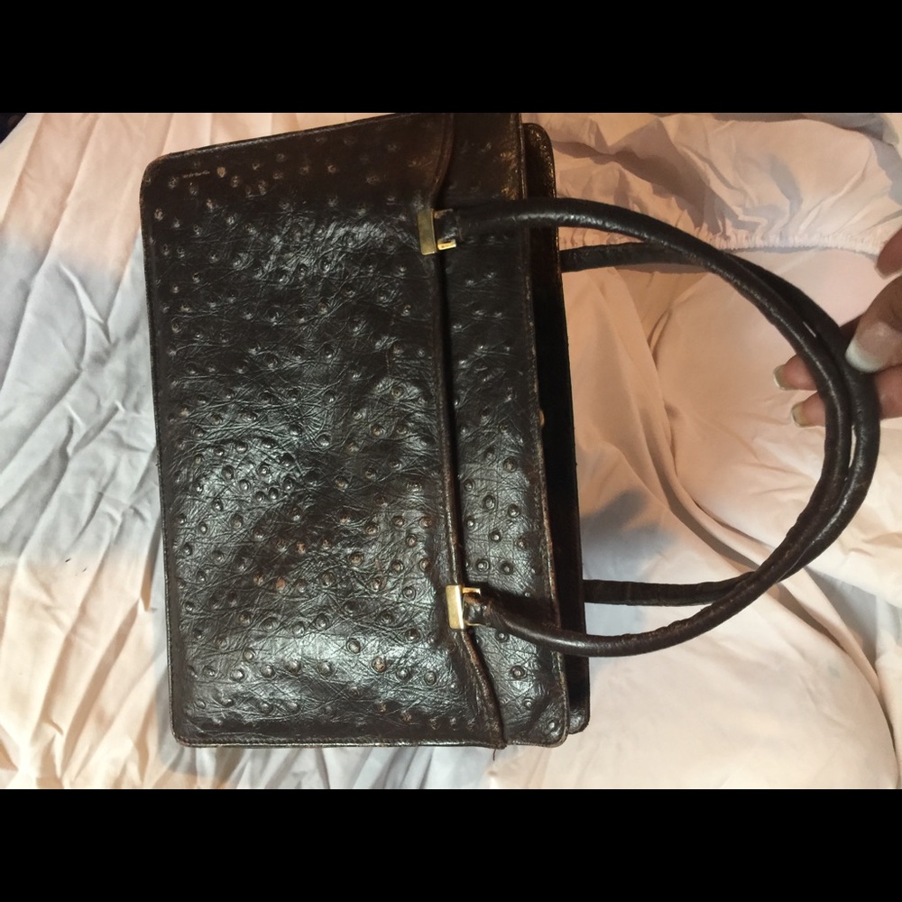 Vintage ostrich leather purse