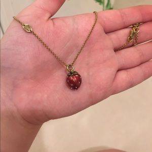 Gold strawberry juicy couture necklace