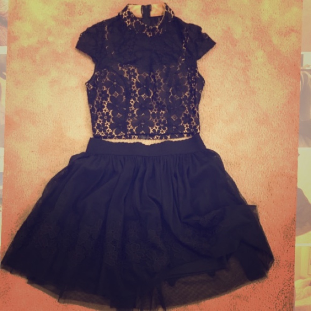 Crop top and skirt