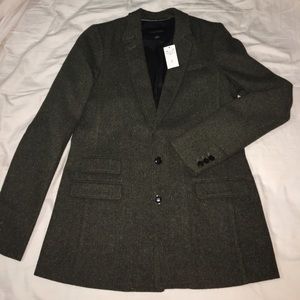 Dark green tweed blazer - Banana Republic