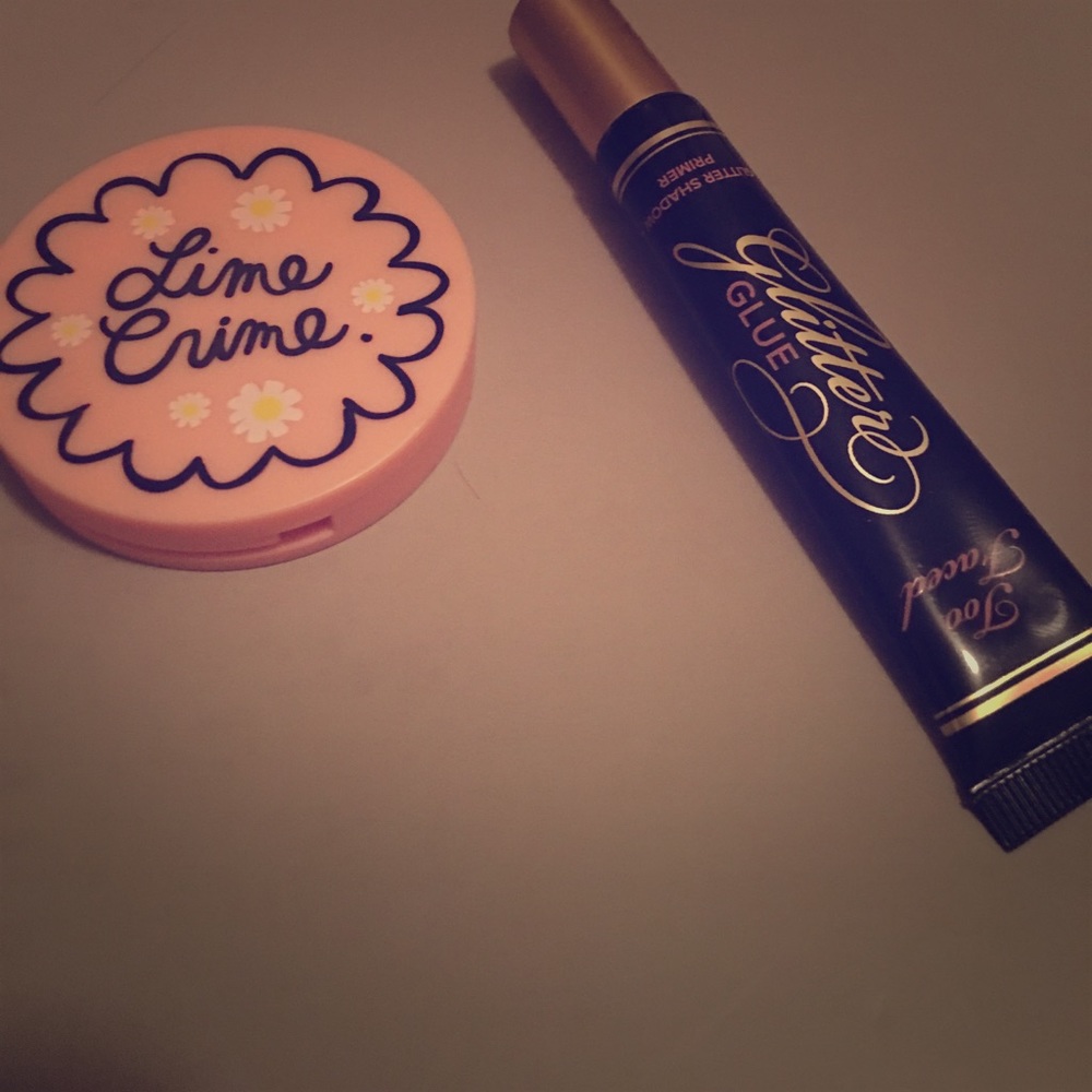 Super foil lime crime and toofaced glitter glue