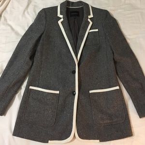 Grey tweed wool blazer - Banana Republic