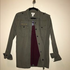 Forever 21 military button down shirt