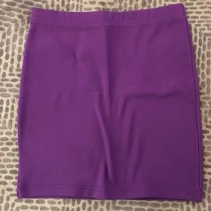 Purple Ribbed Pencil Skirt