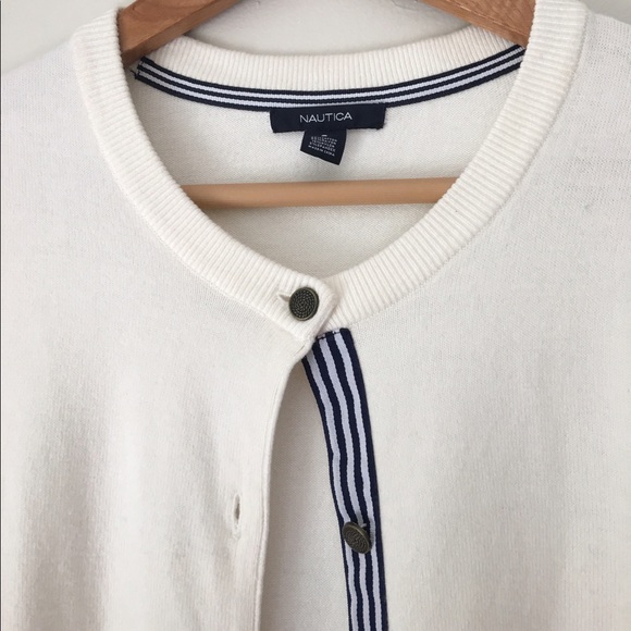 Nautica Ivory Preppy Cardigan - Picture 3 of 4