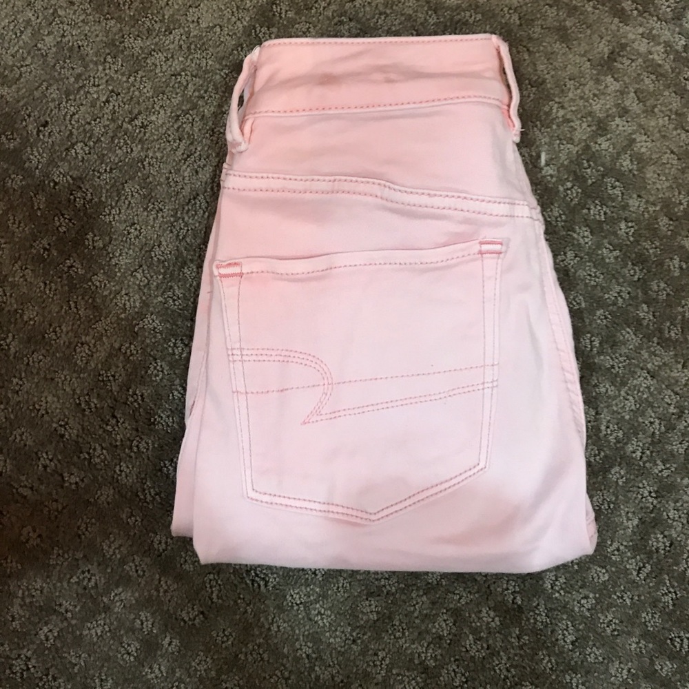 American Eagle high waisted pink skinny jeggings