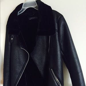 Zara faux Fur Biker jacket
