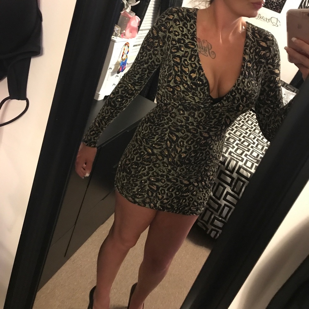 Black and gold glittery dress