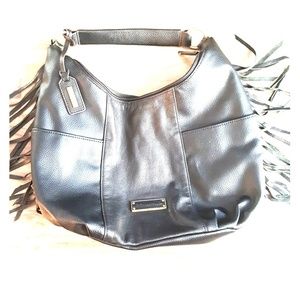 NWOT Leather fringed handbag